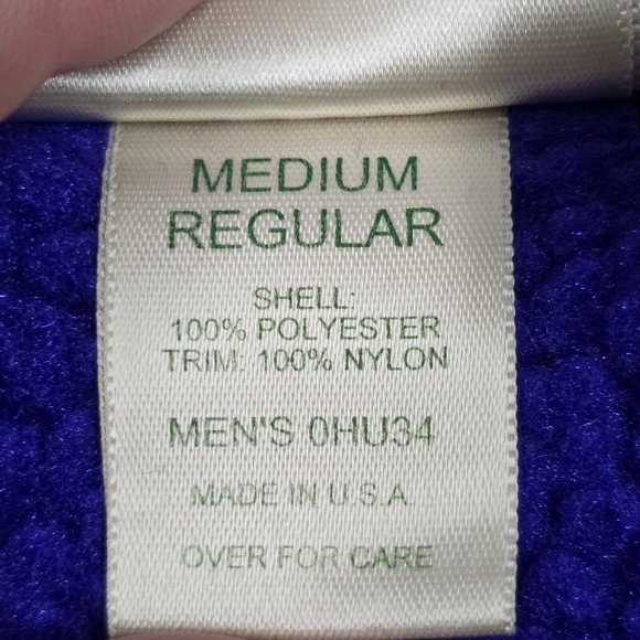 Vintage LL Bean Vest Mens Medium Purple Full Zip USA Outdoors Hiking READ - Picture 5 of 9